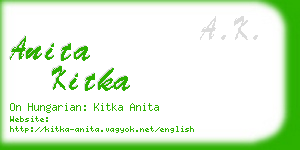 anita kitka business card